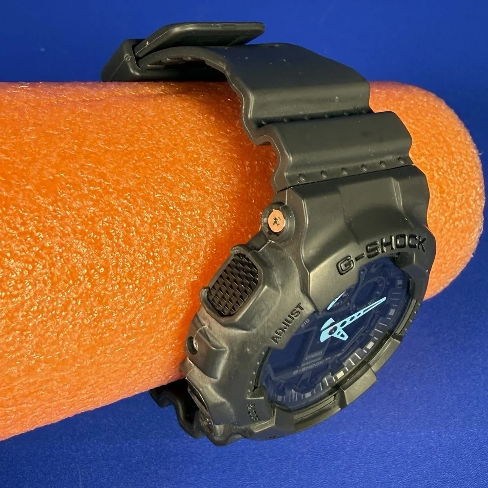 Casio G-Shock 5081 GA-100C Charcoal Blue Hands Analog Digital Watch Face